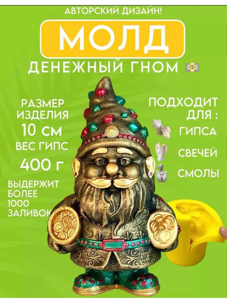 изображение_2026-05-24_183602435 Форма силиконовая, молд Гном — изображение 1